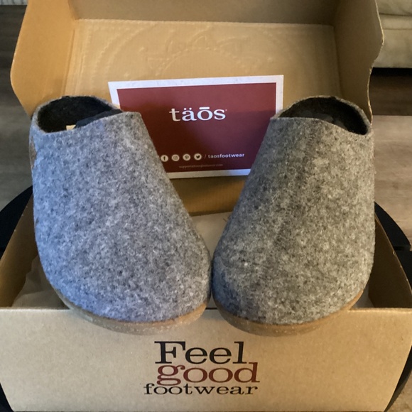 NWT TAOS Woollery Wool Clogs Grey-Sz 8 - Picture 4 of 10